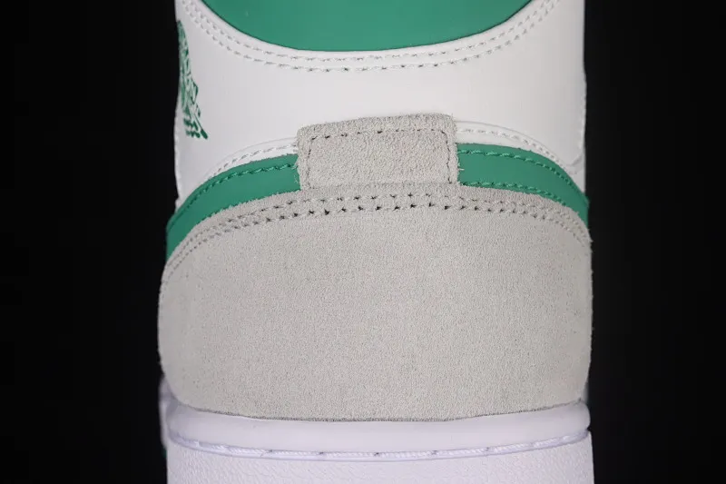 All categories Air Jordan Jordan series basketball shoes Air Jordan 1 Mid Different versions Air Jordan 1 Mid AJ1 Joe 1 white gray green mid-top basketball shoes DC7294-103